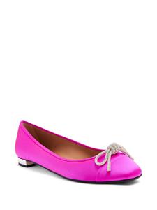 Aquazzura crystal-embellished round-toe ballerina shoes - Roze
