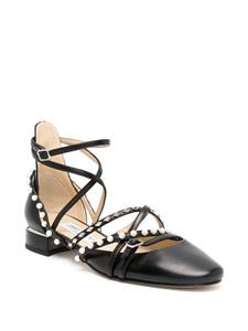 Jimmy Choo Celestia strappy leather flat pumps - Zwart