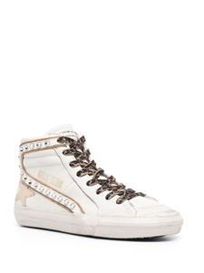 Golden Goose Slide crystal-embellished hi-top sneakers - Wit