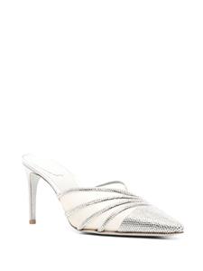 René Caovilla Bridal 80mm crystal-embellished mules - Grijs