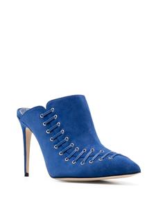 Manolo Blahnik Dobre 100mm suede mules - Blauw