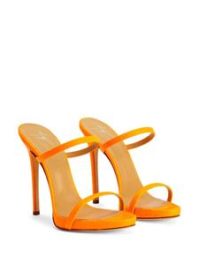 Giuseppe Zanotti Darsey 120mm double-strap leather mules - Oranje