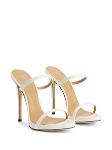 Giuseppe Zanotti Darsey 120mm double-strap leather mules - Wit