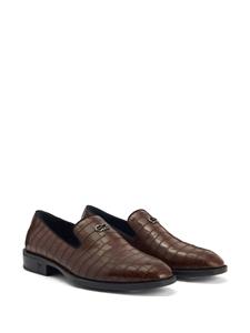 Giuseppe Zanotti Imrham loafers met krokodillen-reliëf - Bruin