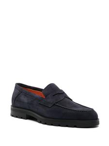 Santoni almond-toe penny loafers - Blauw