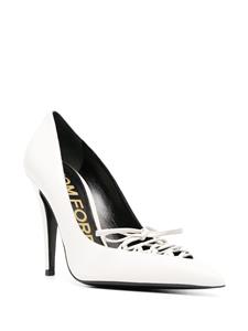 TOM FORD 110mm lace-up leather pumps - Wit