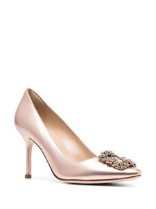 Manolo Blahnik Clava 90mm crystal-embellished pumps - Goud