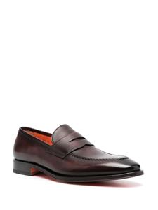 Santoni polished penny loafers - Bruin