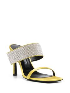 Sergio Rossi Paris 95mm satin mules - Geel