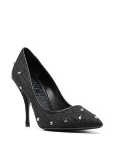 Moschino Pumps met jacquard logo - Zwart