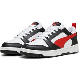 PUMA Rebound V6 Low sneakers voor Dames, Wit/Zwart/Rood