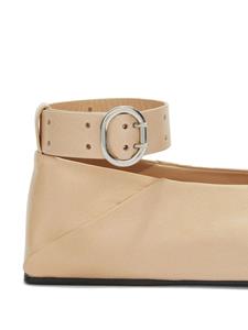 Jil Sander Leren ballerina's - Beige