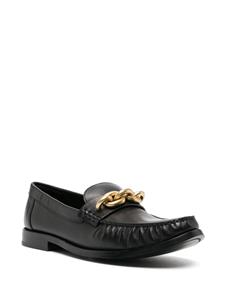 Coach chain-link detailing leather loafers - Zwart