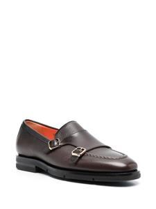 Santoni Dong leather monk shoes - Bruin