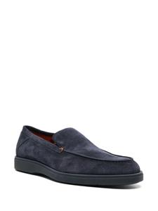 Santoni suede round-toe loafers - Blauw