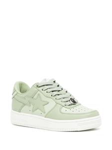 A BATHING APE logo-patch leather sneakers - Groen