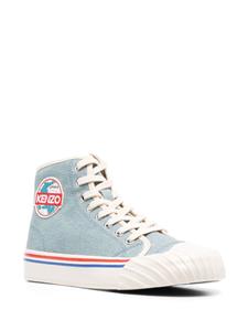 Kenzo logo-patch high-top sneakers - Blauw