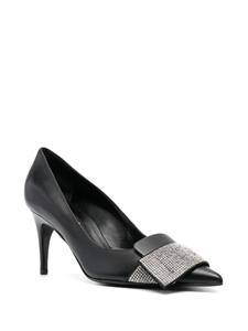 Sergio Rossi 80mm crystal-embellished leather pumps - Zwart