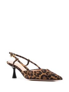 Gianvito Rossi Slingback pumps met luipaardprint - Bruin