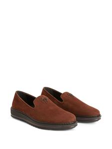 Giuseppe Zanotti Klaus logo-plaque suede loafers - Bruin