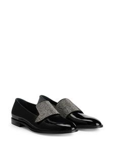 Giuseppe Zanotti Eflamm crystal-embellished patent loafers - Zwart