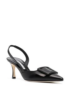 Manolo Blahnik Slingback pumps met gespdetail - Zwart