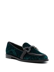 Roberto Festa Joys crystal-embellished leather loafers - Groen