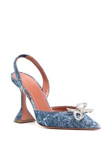 Amina Muaddi Rosie 85mm bow-detailing pumps - Blauw