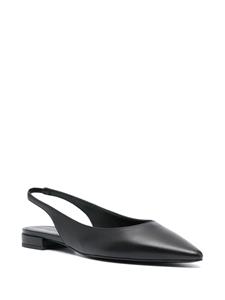 Scarosso Leren slingback ballerina's - Zwart