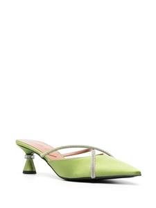 D'ACCORI Ella 50mm rhinestone-embellished mules - Groen