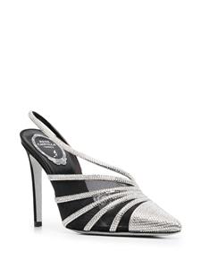 René Caovilla Slingback pumps met kristallen - Zilver