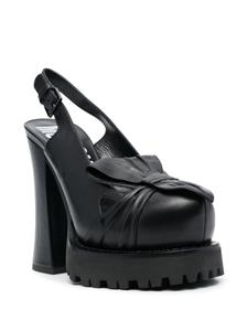 Moschino 125mm leather slingback pumps - Zwart