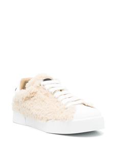 Dolce & Gabbana embossed-logo leather trainers - Wit