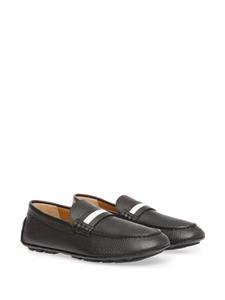 Bally pebbled-textured almond-toe loafers - Zwart