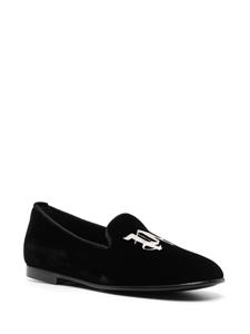 Palm Angels logo-embroidered loafers - Zwart