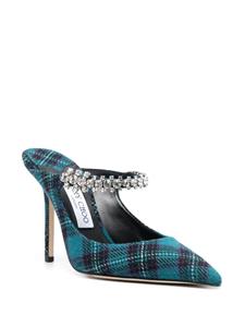 Jimmy Choo Bing 100mm tartan mules - Blauw