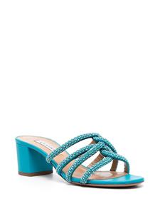 Aquazzura Muiltjes met kristallen - Blauw