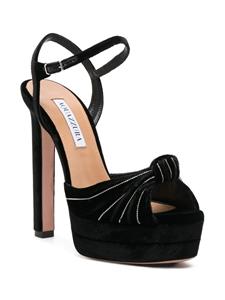 Aquazzura Atelier Plateau 130mm velvet pumps - Zwart