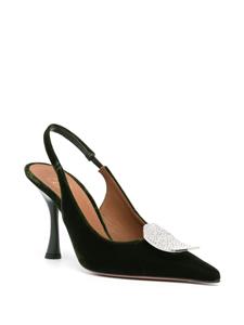 Malone Souliers Vilma 90mm velvet slingback pumps - Groen