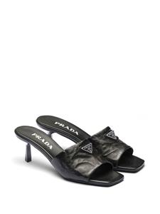 Prada Muiltjes met logo - Zwart