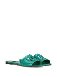 Dolce & Gabbana Muiltjes met logo-reliëf - Groen