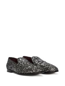 Dolce & Gabbana Slippers verfraaid met pailletten - Zwart
