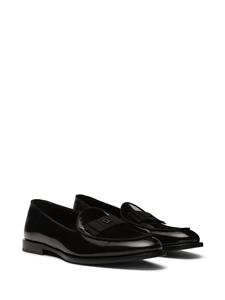 Dolce & Gabbana Leren slippers - Zwart