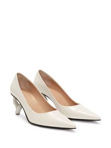 JW Anderson Chain pointed-toe leather pumps - Beige