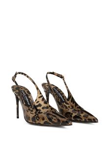 Dolce & Gabbana KIM DOLCE&GABBANA slingback pumps met luipaardprint - Bruin