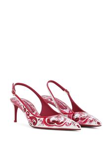 Dolce & Gabbana Slingback pumps met Majolica-print - Roze