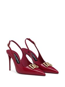Dolce & Gabbana logo-plaque heeled slingback pumps - Rood