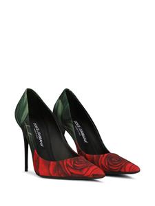 Dolce & Gabbana Décolleté pumps met roosprint - Zwart