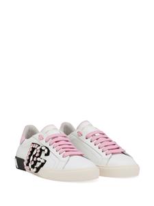 Dolce & Gabbana Portofino sneakers met logo van stras - Wit