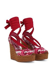 dolce&gabbana Dolce & Gabbana Espadrilles met print - Rood